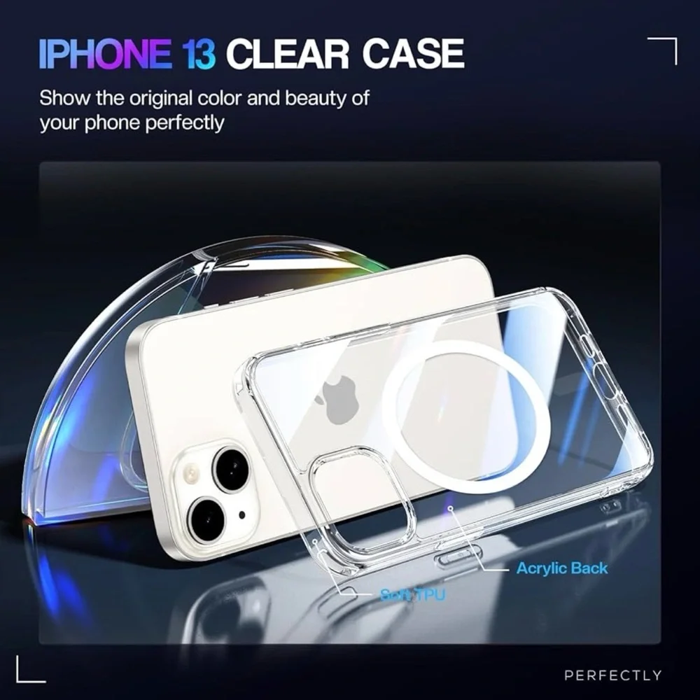 iPhone 13 Clear Case Tempered Glass Screen Protector Camera Lens Protection Set